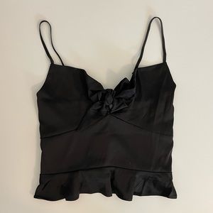 silk black tank top